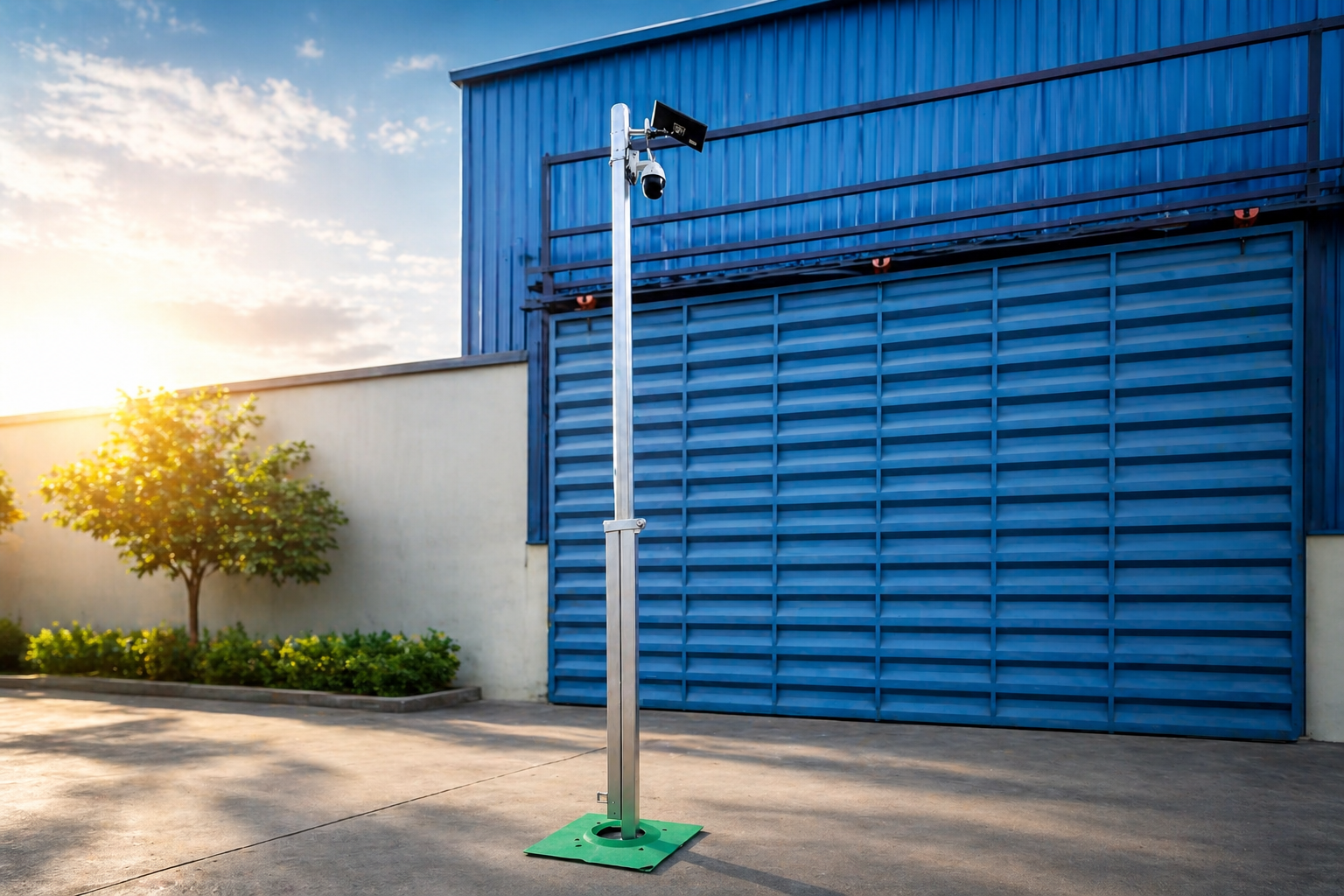 Tiltable Pole for CCTV and Lighting Applications